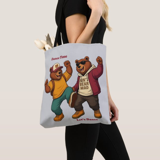 Cool Dancing Bears Tote Bag (Close Up)