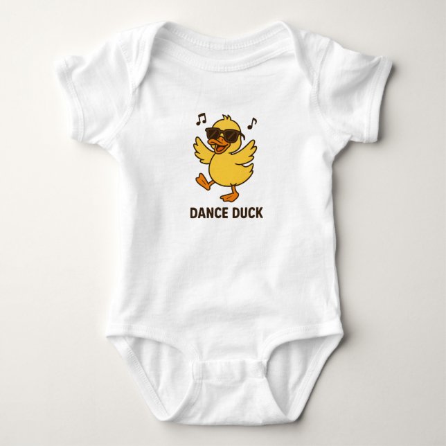 Cool Dancing Duck Baby Bodysuit (Front)