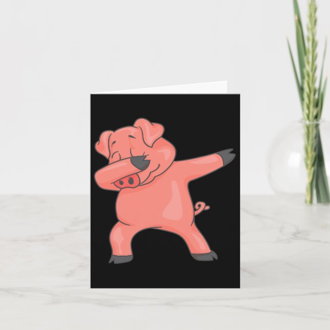 Cool Dancing Farm Animals Fans Holiday Art Dabbing Card (Front)