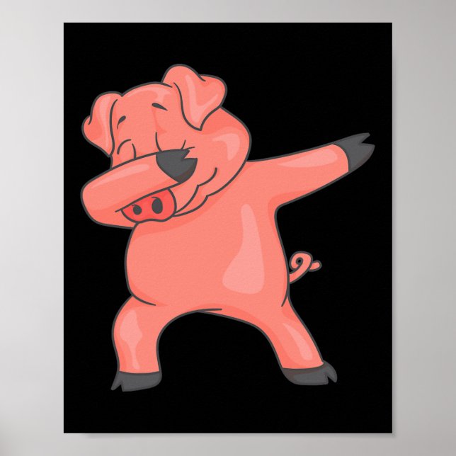 Cool Dancing Farm Animals Fans Holiday Art Dabbing Poster (Front)