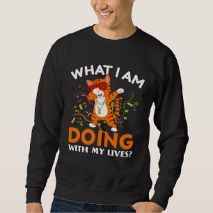 Cool Dancing Gangster Cute Cat  Animal Kitty Cats Sweatshirt