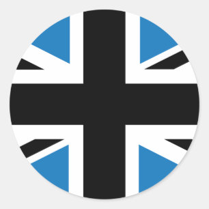 Cool Dark Blue Union Jack British(UK) Flag Classic Round Sticker