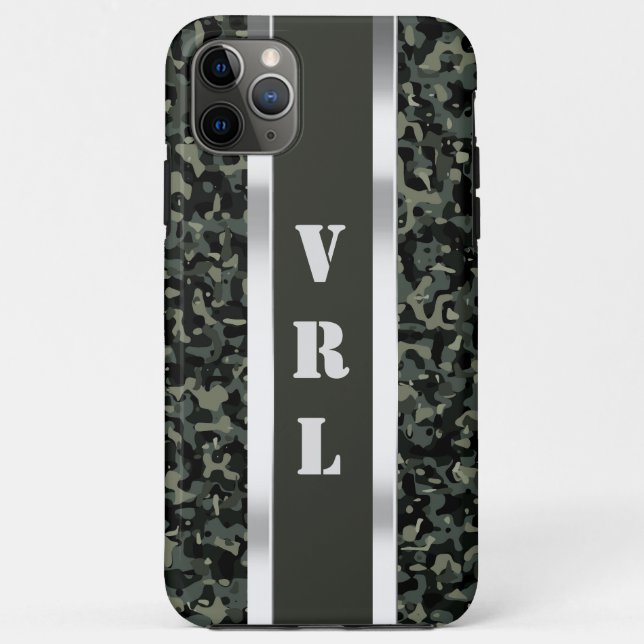 Cool Dark Green Camouflage iPhone 11 Pro Max Case (Back)