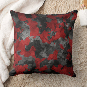 Cool Dark Red Camo Decorative Pillow