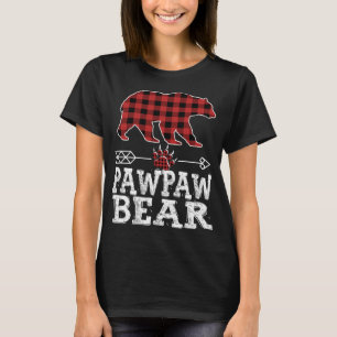 Cool Dark Red Pleid Xmas Daddy Pajama Family Pawpa T-Shirt