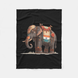 Cool Decorated Elephant Graphic Costume  Fleece Blanket