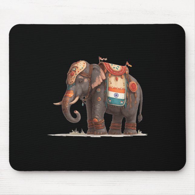 Cool Decorated Elephant Graphic Costume  Mouse Mat (Front)