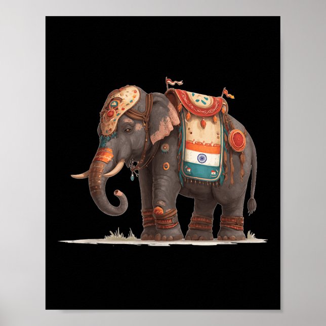 Cool Decorated Elephant Graphic Costume  Poster (Front)