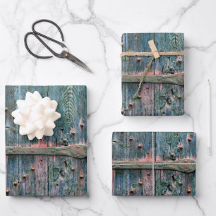 Cool decorative wooden gate wrapping paper sheet