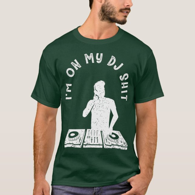 Cool Deejay Image Disc Jockey Meme Mixer Headset T-Shirt (Front)