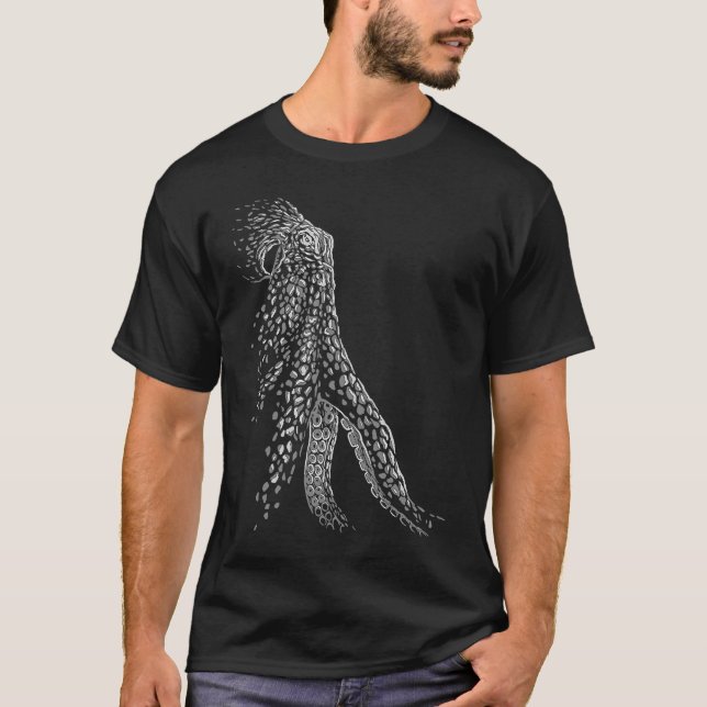 Cool deep sea gray octopus T-Shirt (Front)