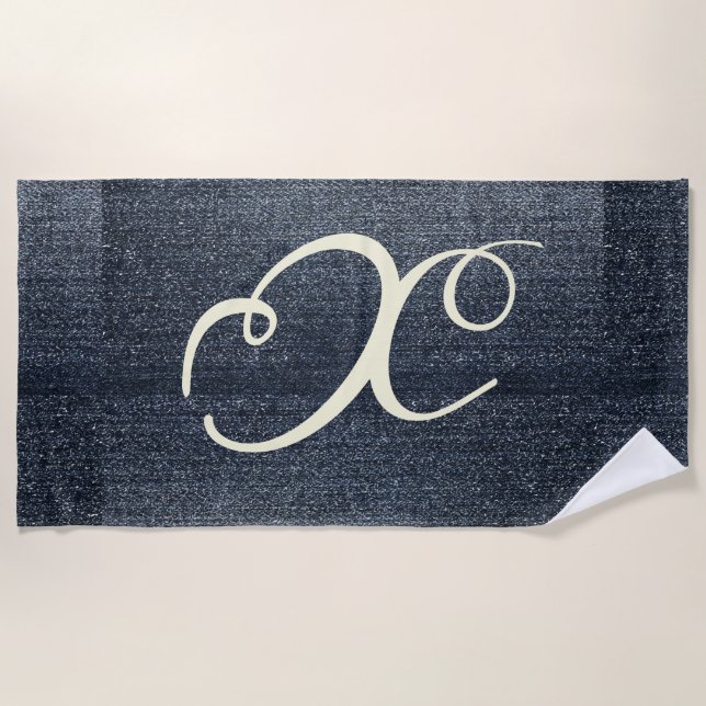 Cool Denim Look Beach Towel (Front)
