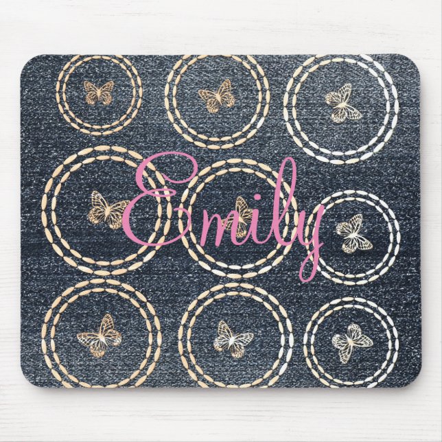 Cool Denim Look Mouse Mat (Front)