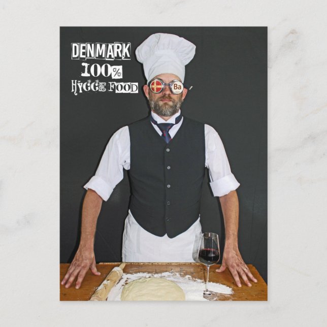 Cool Denmark 100% hygge-cosy food! Postcard (Front)