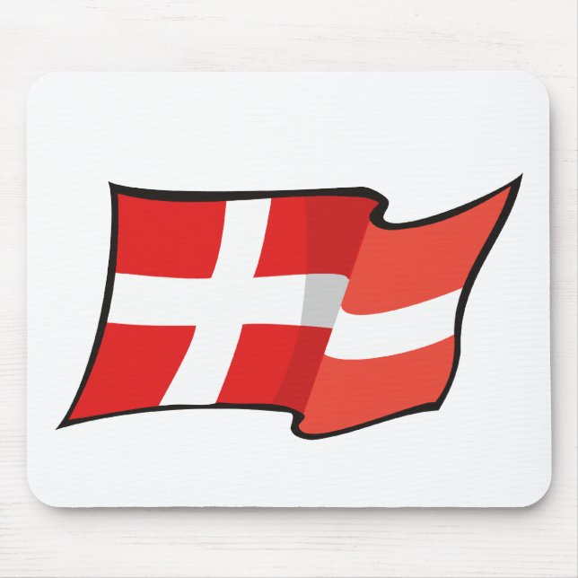 Cool Denmark Flag Mouse Mat (Front)