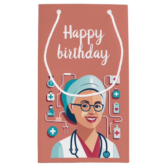 cool design for a nurse's birthday small gift bag (Back)