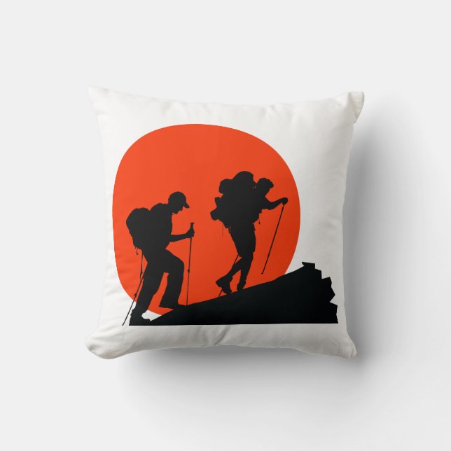 cool designer pillow i love hiking (Front)