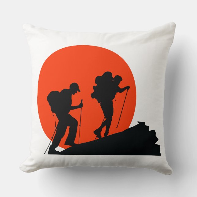 cool designer pillow i love hiking (Front)