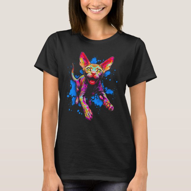 Cool Devon Rex Cat T-Shirt (Front)
