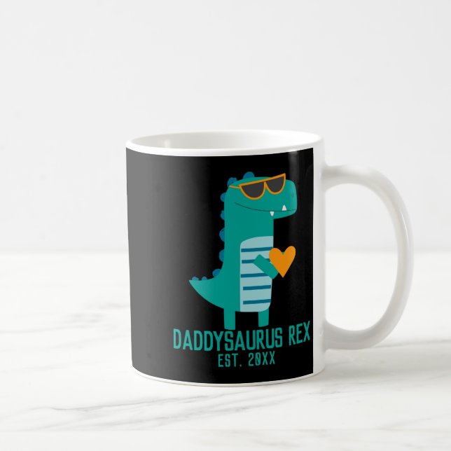 Cool Dino Daddysaurus Rex New Dad Fathers Day  Coffee Mug (Right)