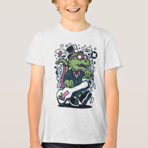 Cool Dino with Top Hat Kids T-Shirt