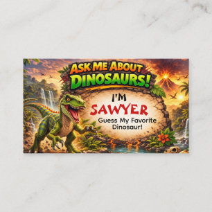 Cool Dinosaur Calling Card for Older Kids