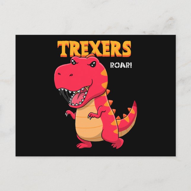 Cool dinosaur cartoon postcard (Front)
