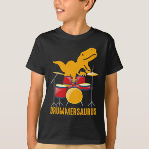 Cool Dinosaur Drummer Reptiles Musician Drum Lover T-Shirt