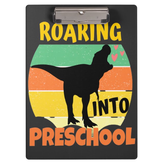 COOL DINOSAUR - ROARING INTO PRESCHOOL CLIPBOARD (Front)