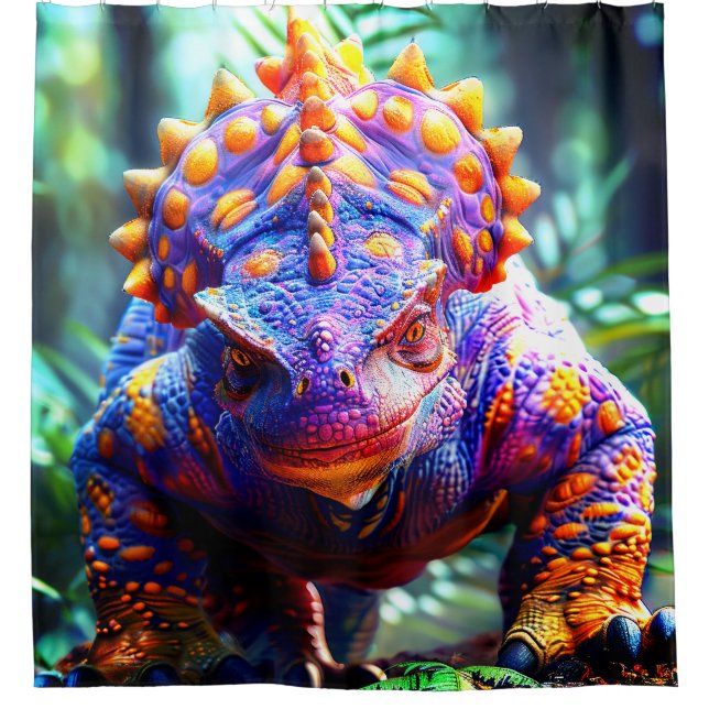 Cool Dinosaur Shower Curtain (Front)