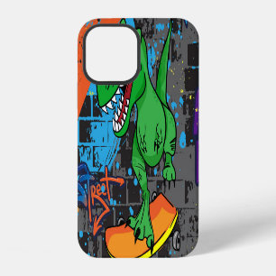 Cool Dinosaur Skateboard Seamless Pattern iPhone 12 Case