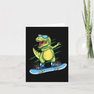 Cool Dinosaur Snowboarding Skiing Dabbing T Rex Sn Card