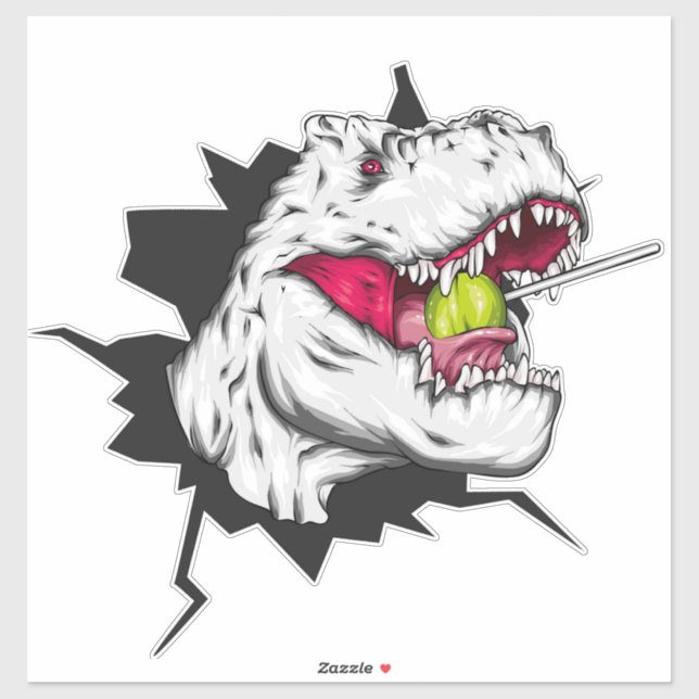Cool Dinosaur with Lollipop Stickers (Sheet)
