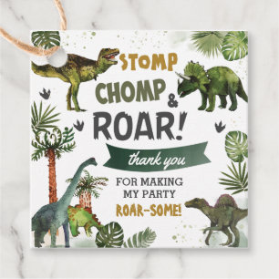 Cool Dinosaurs Jurassic Boy Birthday Party  Favour Tags