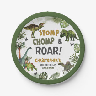Cool Dinosaurs Jurassic Boy Birthday Party  Paper Plate