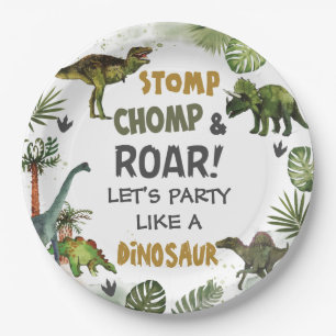 Cool Dinosaurs Jurassic Boy Birthday Party  Paper Plate