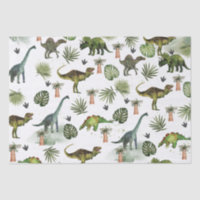 Cool Dinosaurs T-Rex Jurrasic Greenery Decoupage