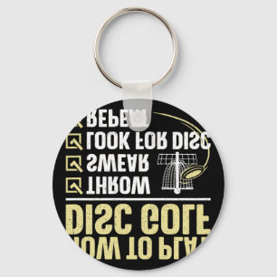 Cool Disc Golf Art For Men Women Kids Golfer Disc Key Ring