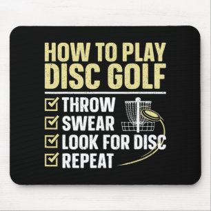 Cool Disc Golf Art For Men Women Kids Golfer Disc Mouse Mat