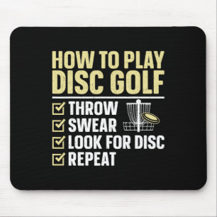 Cool Disc Golf Art For Men Women Kids Golfer Disc Mouse Mat