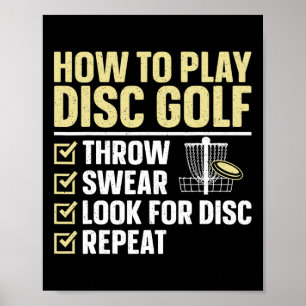 Cool Disc Golf Art For Men Women Kids Golfer Disc Poster