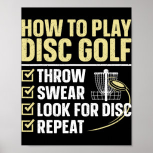 Cool Disc Golf Art For Men Women Kids Golfer Disc  Poster