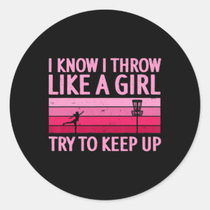 Cool Disc Golf Design For Women Girls Disc Golf Pl Classic Round Sticker