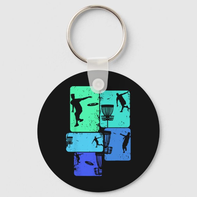Cool Disc Golf Designs And Gift Ideas Men Boys Kid Key Ring (Front)