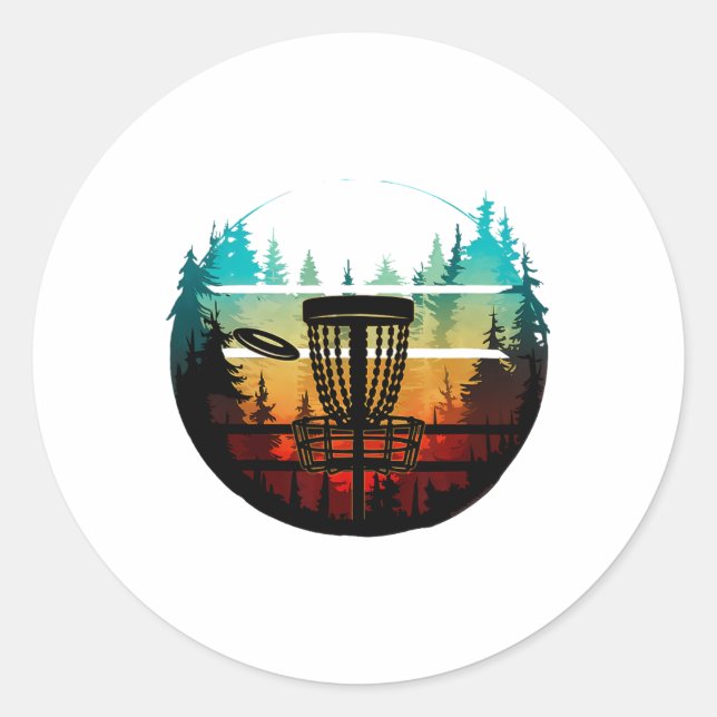 Cool Disc Golf In The Trees Disc Golf  Classic Round Sticker (Front)