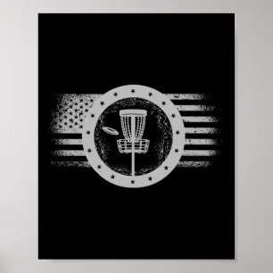 Cool Disc Golf Sport Usa Grunge Flag - Disc Golf 1 Poster