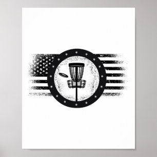 Cool Disc Golf Sport Usa Grunge Flag - Disc Golf  Poster
