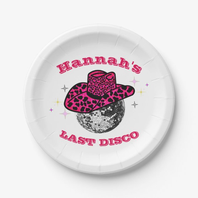  Cool Disco Cowgirl  Bachelorette Party   Paper Plate (Front)