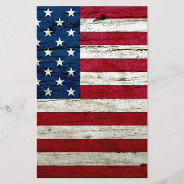 Cool Distressed American Flag Wood Rustic (Front)