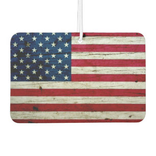 Cool Distressed American Flag Wood Rustic Car Air Freshener